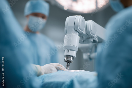 Robotic surgery in progress, demonstrating advanced medical technology and precision in operating room