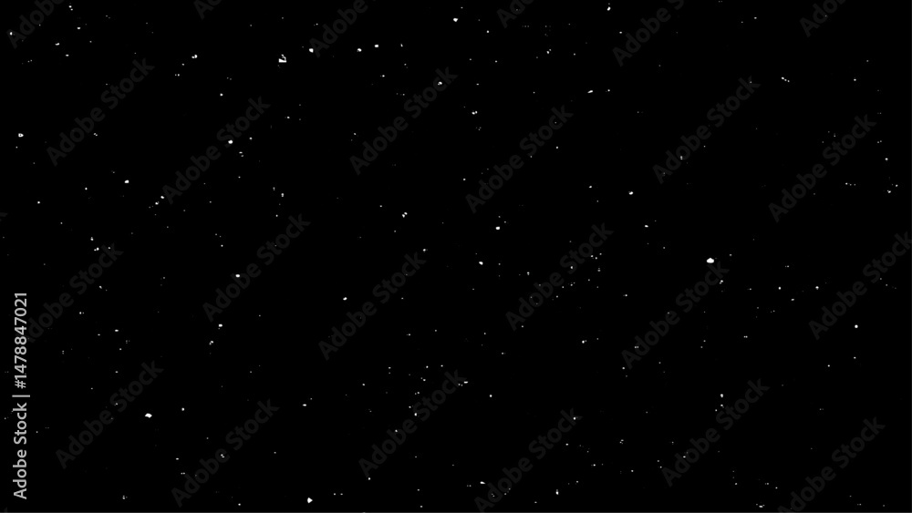Fototapeta premium Real falling snow on a black background for use as a texture layer in a photo design. Vector illustration.