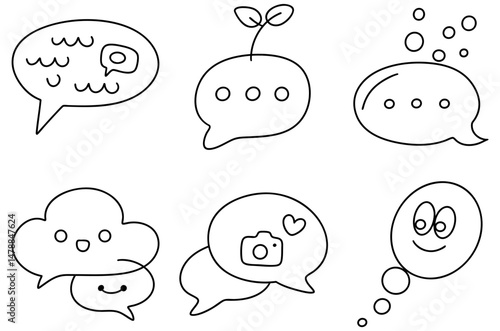 These playful comment bubbles feature various icons and expressions, perfect for conveying emotions and ideas creatively