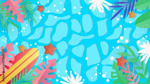 Summer Flat Illustration Vector Background