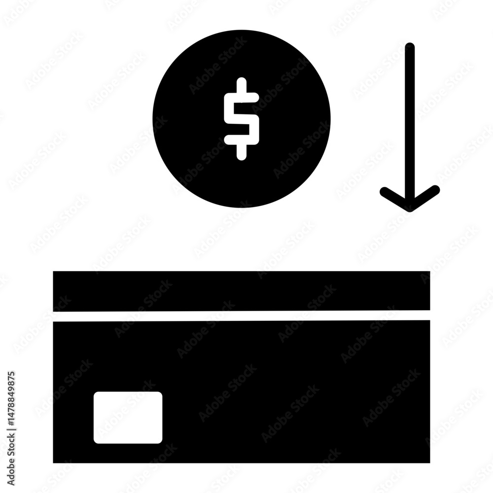 Obraz premium Finance Glyph Symbol