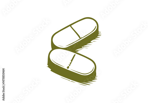 Tablet medicine hand drawn vector illustration