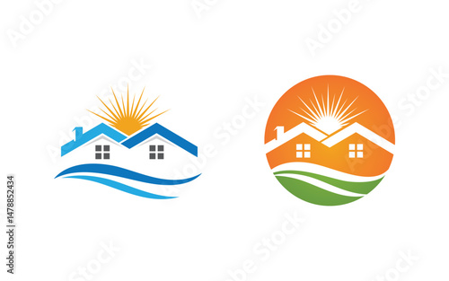 Home industrial Property concept icon logo template v.25
