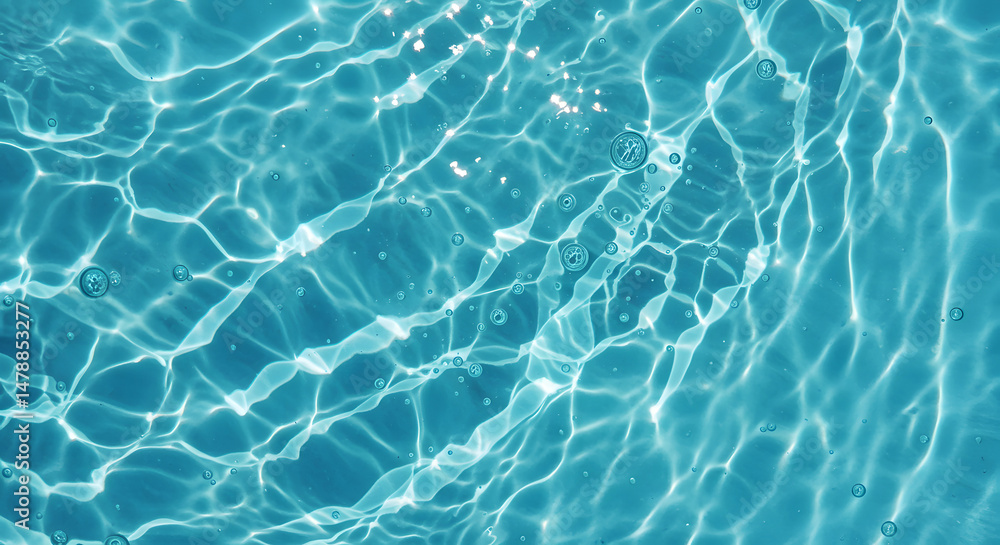 Obraz premium Water Texture Background - Sunlight on Blue Wate