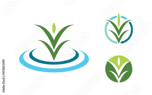 Nature leaf ecology vegan concept Logo illustration v.3