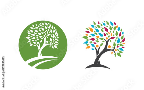 Nature leaf ecology vegan concept Logo illustration v.7