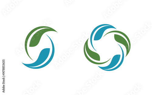 Nature leaf ecology vegan concept Logo illustration v.5
