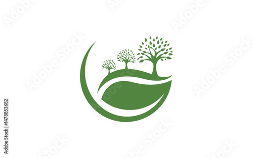 Nature leaf ecology vegan concept Logo illustration v.9