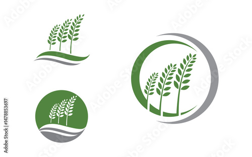 Nature leaf ecology vegan concept Logo illustration v.10