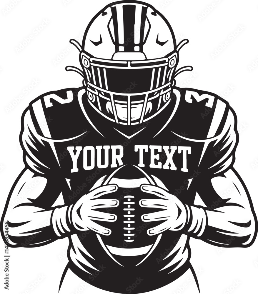 Naklejka premium Quarterback Throwing Football SilhouetteRunning Back with Ball Vector DesignFootball Helmet and Ball SilhouetteTouchdown Celebration Silhouette ArtFootball Player Tackling Scene Vector