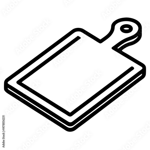 Cutting board kitchenware silhouette vector illustration