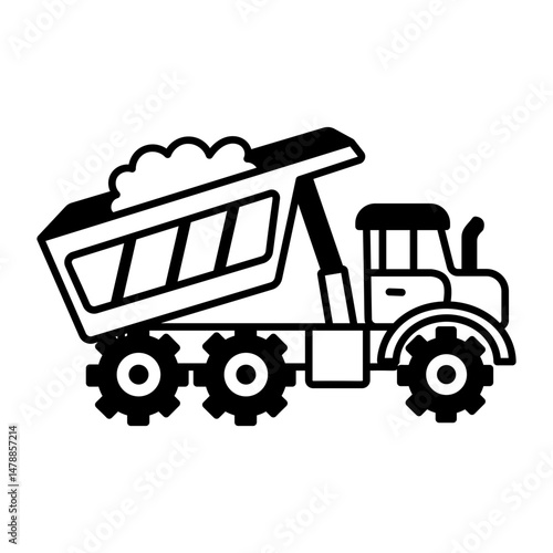 A doodle style icon showing truck dumper