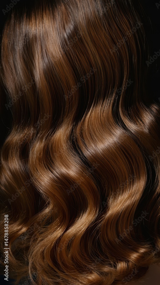 Naklejka premium Artistic Close-up of Wavy Hair with Digital Art Overlay