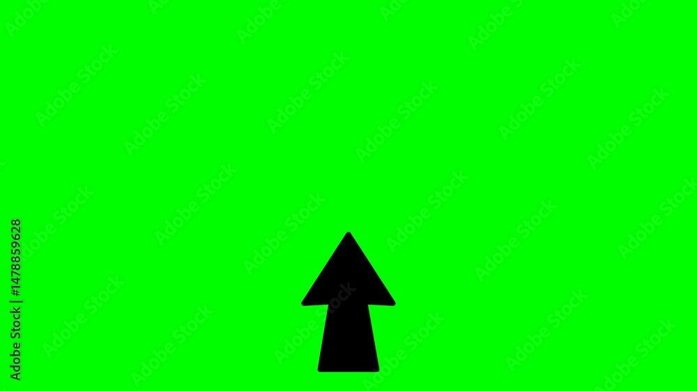 Upward Arrow Animation Icon – Green Screen Background Upward Arrow Animation Icon – Green Screen Background