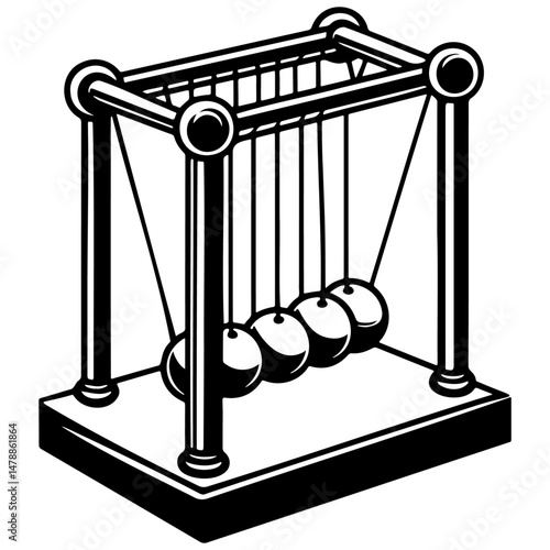 Newton's Cradle Illustration.