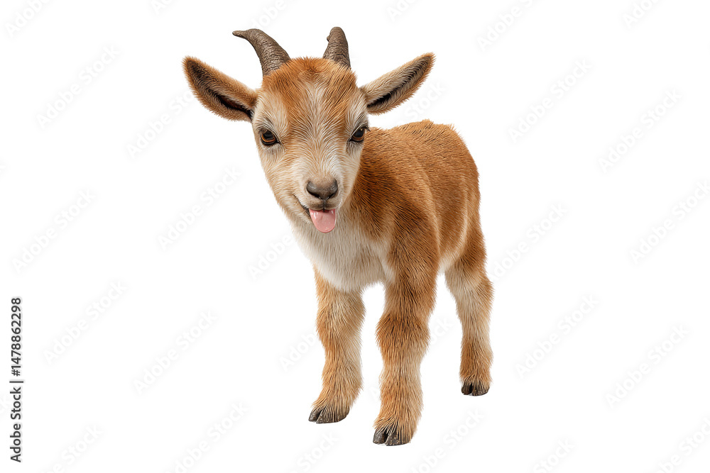Obraz premium Playful baby goat in nature