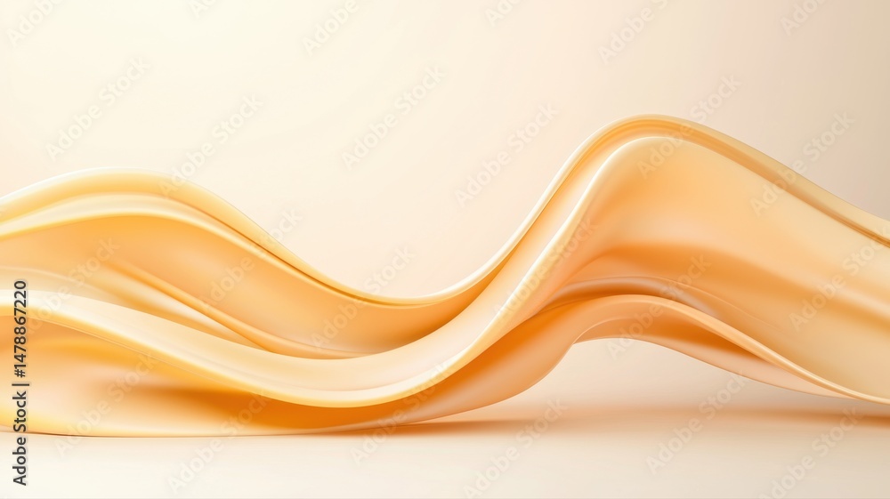 Obraz premium Abstract Golden Wavy Fluid Background abstract background fluid golden wave liquid flow smooth shiny