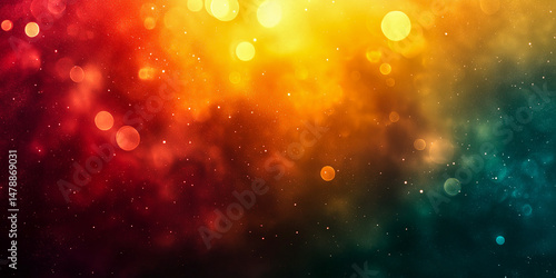 A colorful background with a lot of stars and a red circle in the middle