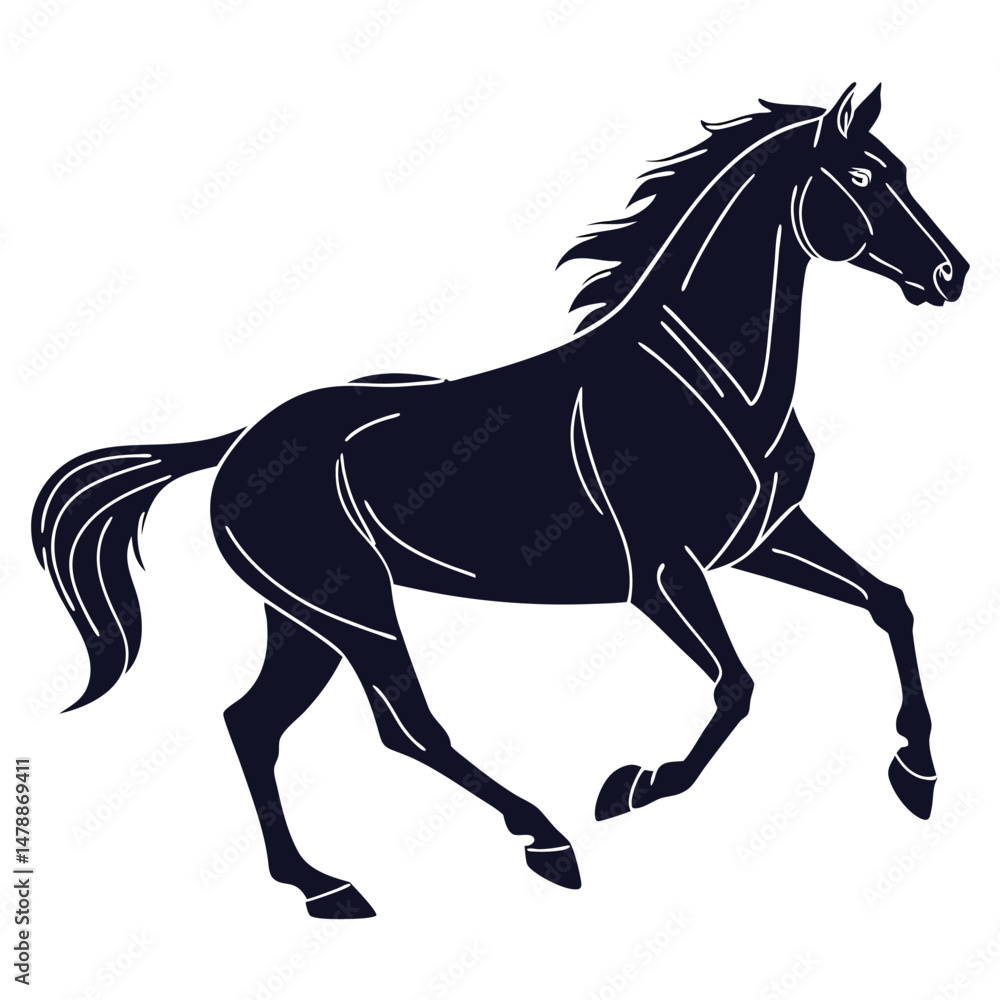 Obraz premium horse silhouette vector
