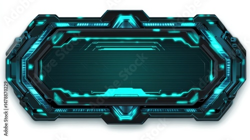 Futuristic Technology Interface with Glowing Blue Elements and Design
