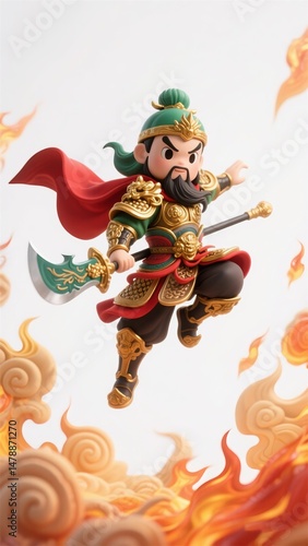 Cartoon characters of ancient Chinese military generals