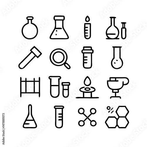 Simple Set of Science Related Vector Line Icons. Contains such Icons as Biology, Astronomy, Physics, Science Test, Lab and more. Editable Stroke. 