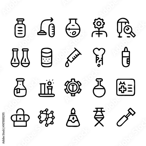 Simple Set of Science Related Vector Line Icons. Contains such Icons as Biology, Astronomy, Physics, Science Test, Lab and more. Editable Stroke. 