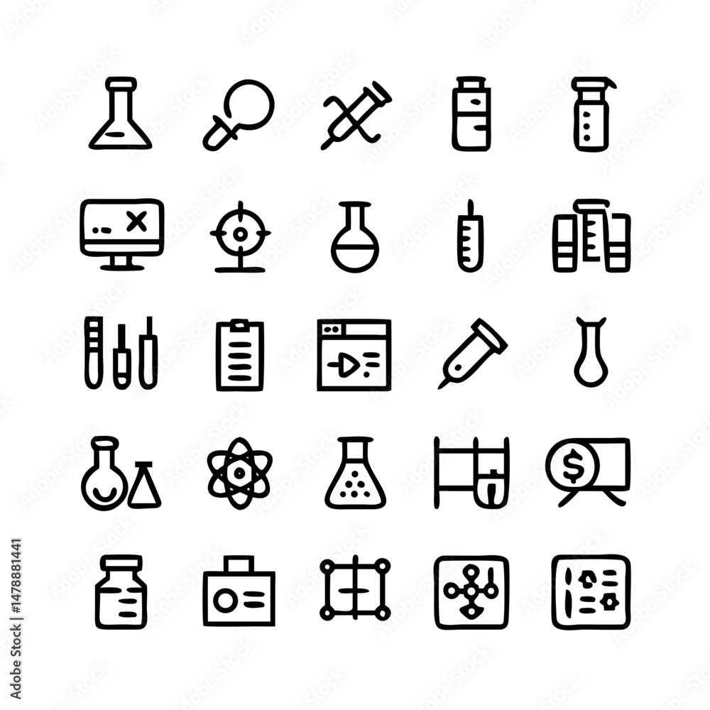 Simple Set of Science Related Vector Line Icons. Contains such Icons as Biology, Astronomy, Physics, Science Test, Lab and more. Editable Stroke. Simple Set of Science Related Vector Line Icons. Contains such Icons as Biology, Astronomy, Physics, Science Test, Lab and more. Editable Stroke.