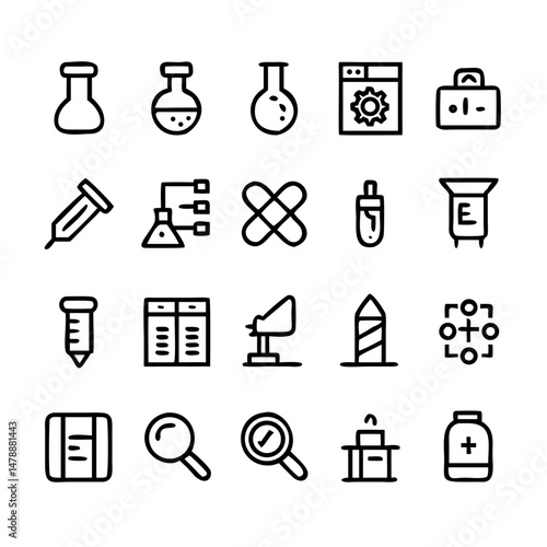 Simple Set of Science Related Vector Line Icons. Contains such Icons as Biology, Astronomy, Physics, Science Test, Lab and more. Editable Stroke. 
