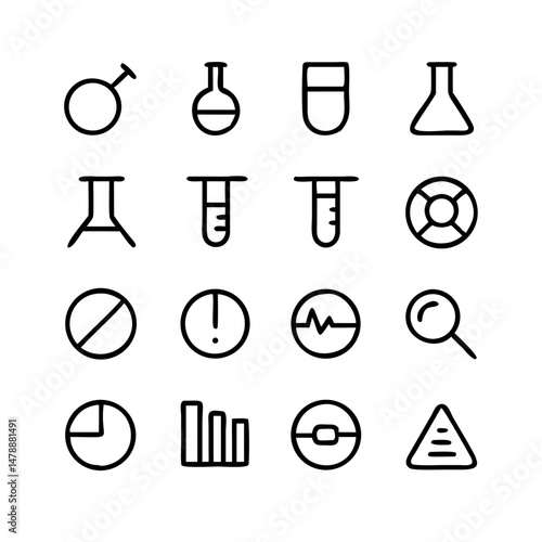 Simple Set of Science Related Vector Line Icons. Contains such Icons as Biology, Astronomy, Physics, Science Test, Lab and more. Editable Stroke. 