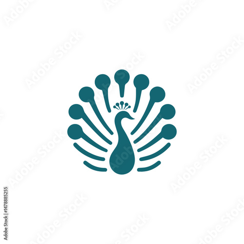 Minimalist peacock logo