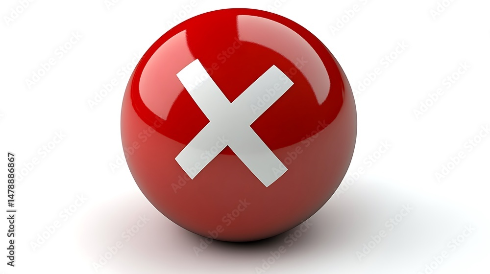 Obraz premium Red sphere with white cross (1)