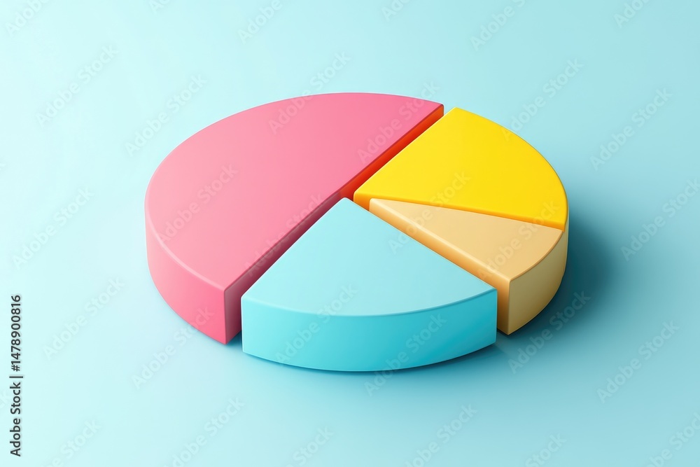 Fototapeta premium Colorful pie chart, 3D rendering