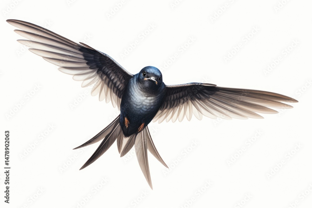 Obraz premium Swallow drawing animal flying.