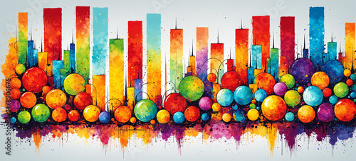 abstract colorful city skyl...