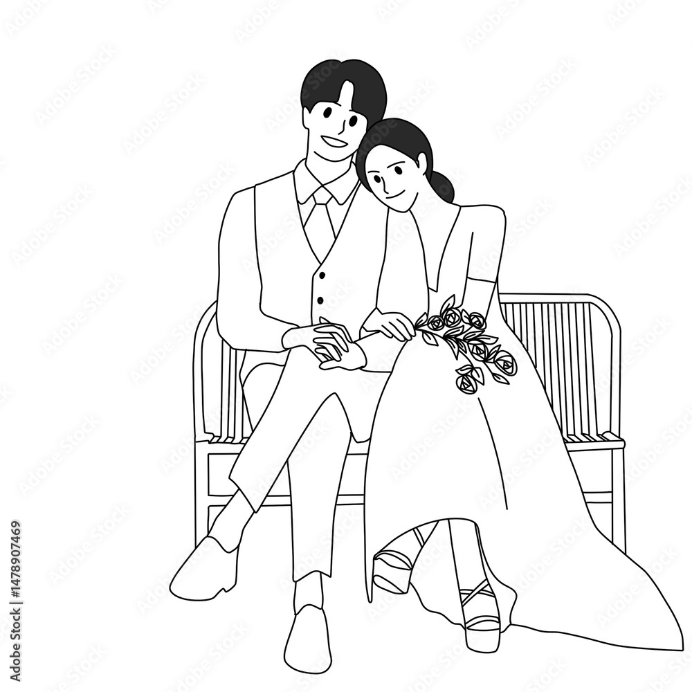 Fototapeta premium bride and groom