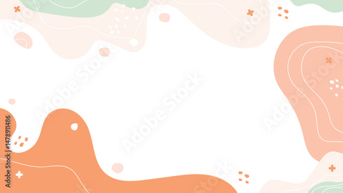 Bright Pastel Abstract Background with Organic Shapes - Fun and Playful Template for Kids, Posters, Presentation, or Social Media Design