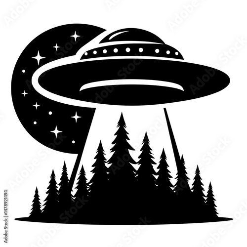 UFO Descending into Forest