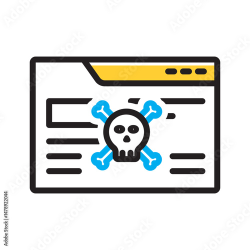 Vector multi color icon for Hacked site