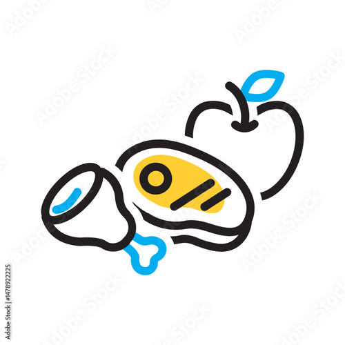 Vector multi color icon for Paleo diet