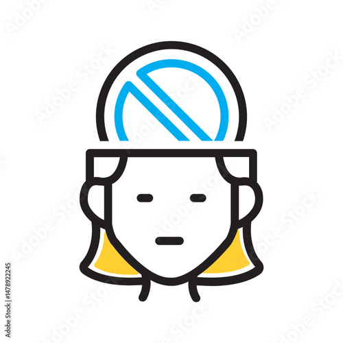 Vector multi color icon for Self restraint