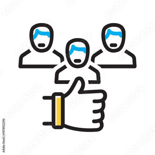 Vector multi color icon for Client approval