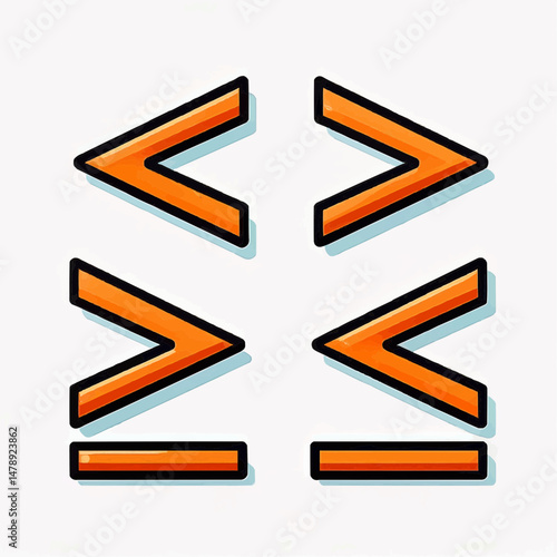Flat Vector Icons of Comparison Signs