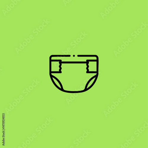 Baby diaper icon logo flat vector design
