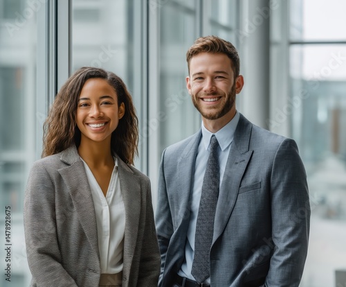 Three Business Professionals Smiling in Office is a high-quality stock photo concept ideal for business, lifestyle, education, advertising, and editorial use.