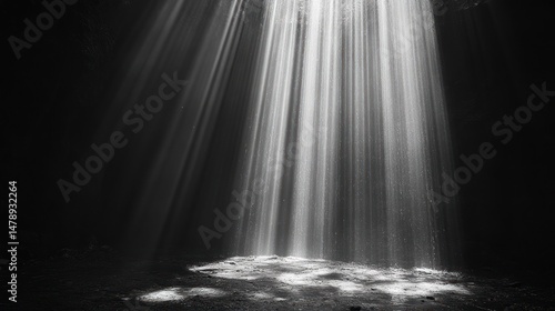 Sunbeams Illuminate a Mysterious Cave