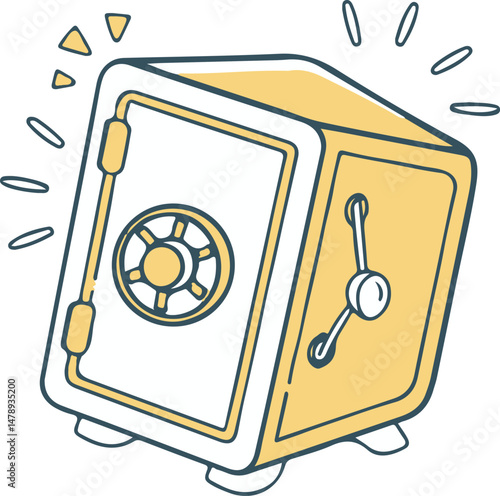 Hand-drawn cartoon safe illustration
