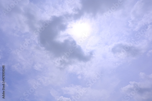 曇り空と見える太陽