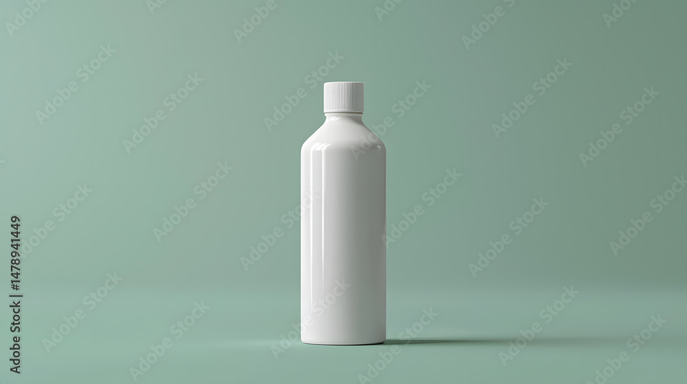 White Bottle Mockup on Teal Background White Bottle Mockup on Teal Background