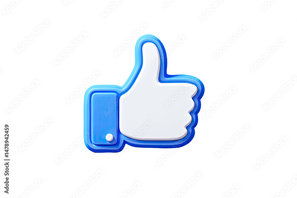 3D Render of a Blue Thumbs Up Icon on Transparent Background 3D Render of a Blue Thumbs Up Icon on Transparent Background